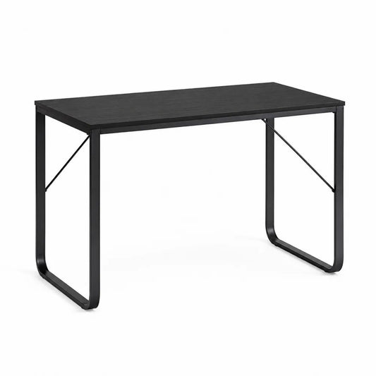 Schreibtisch rechteckig Bürotisch MDF Holzwerkstoff Stahlrohr Gestell Schwarz 120 cm x 60 cm x 75 cm
